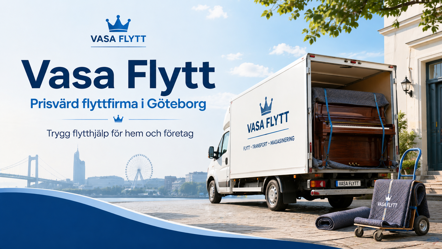 Specialutrustad transportbil för pianoflytt och pianotransport